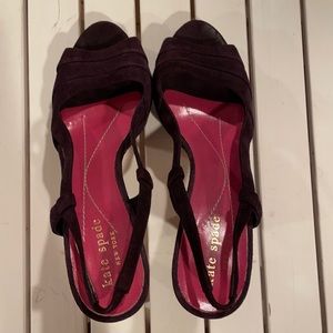 Kate Spade wine suede high heels 6.5